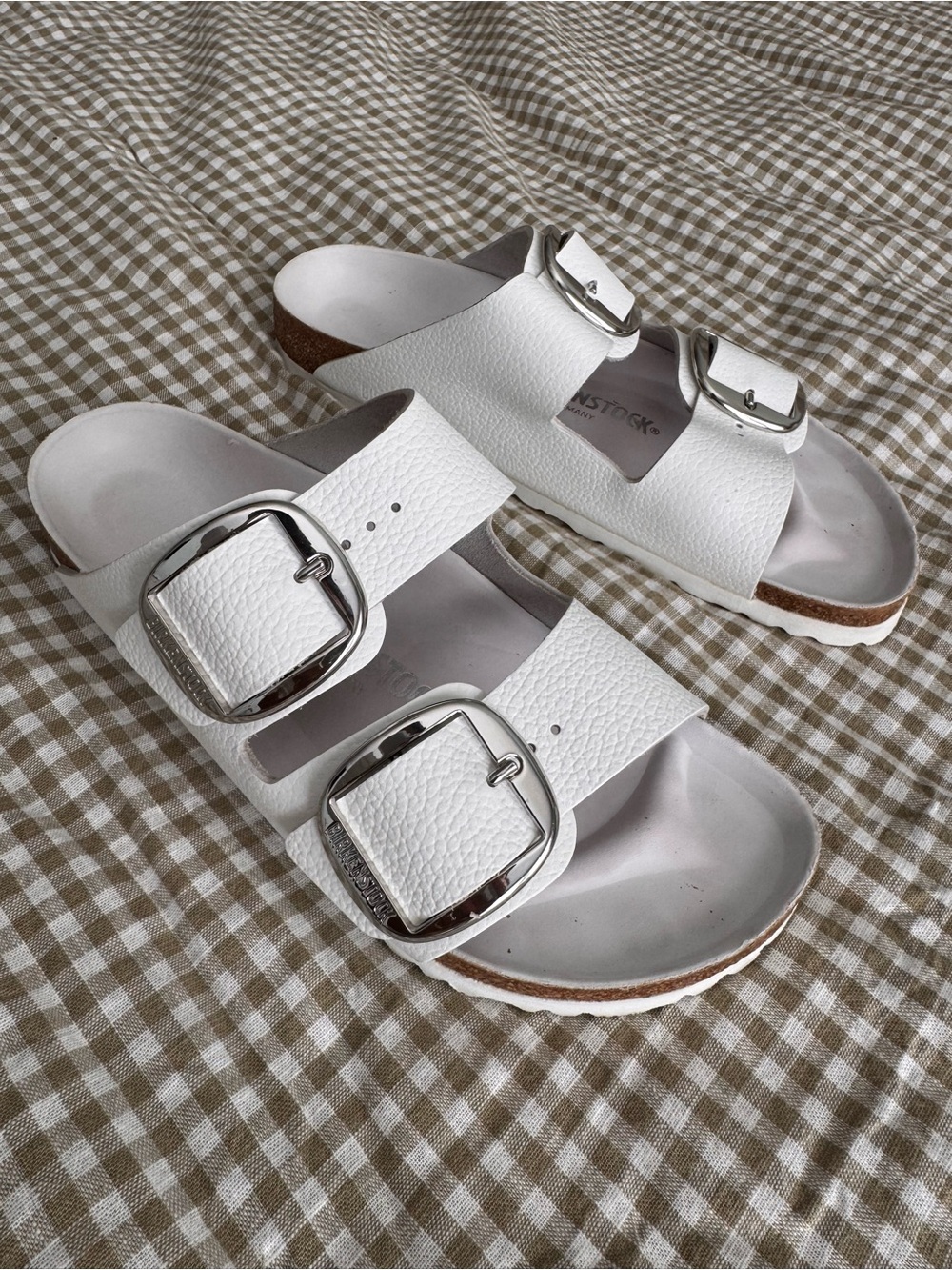Birkenstock White Arizona Big Buckle Sandals